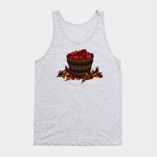 Bucket of Juicy Red Apples on some Autumn Leaves Tank Top